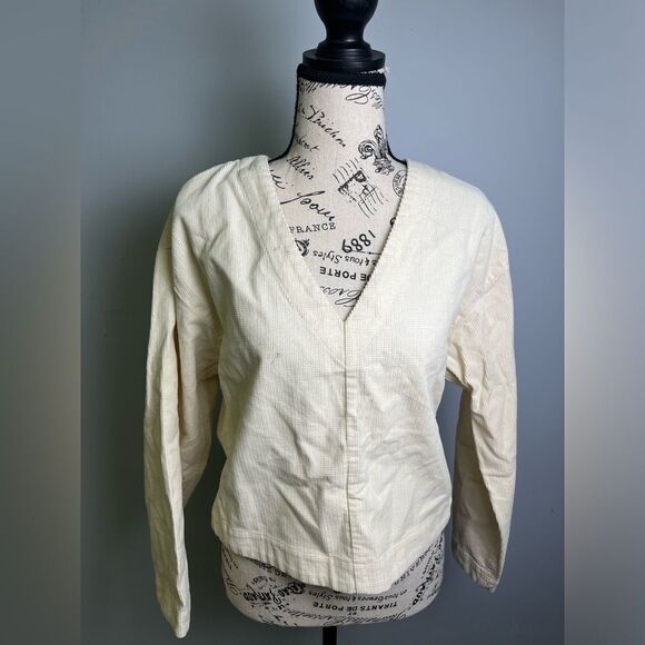 Madewell Waffle-Knit Relaxed V-Neck Top NWT size XS - Picture 4 of 11